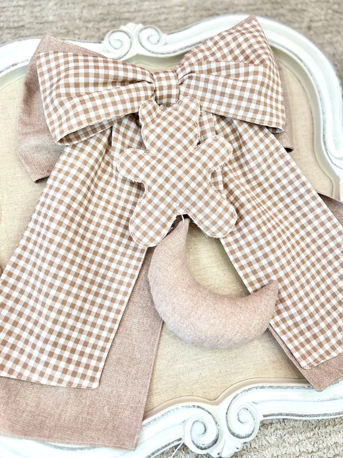 Brown Gingham Bow Door Hanger