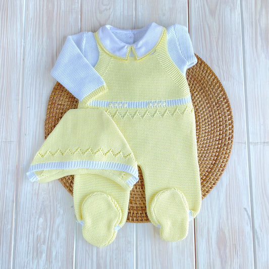 Yellow & White Knitted Set