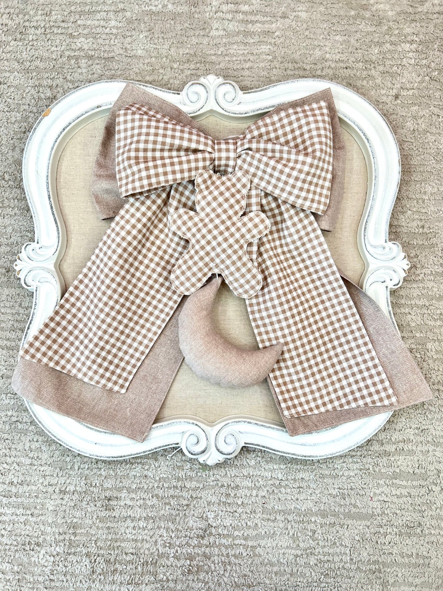 Brown Gingham Bow Door Hanger