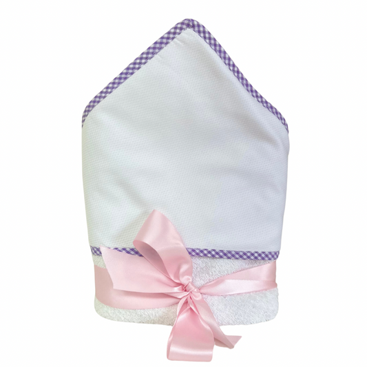 Lavender Gingham Hooded Towel
