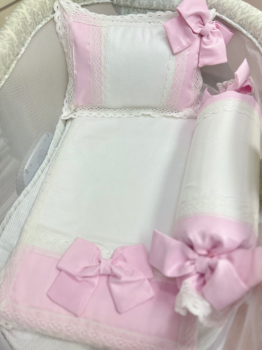 White & Pink Hospital Crib Set