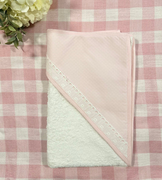 Pink & White Lace Baby Towel