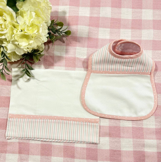 Simple Stripes Bib & Burp Set