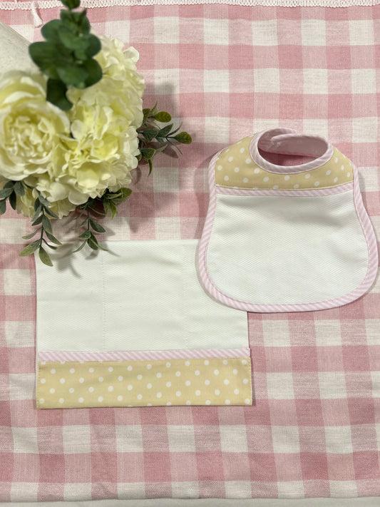 Dotty Darling Bib & Burp Set