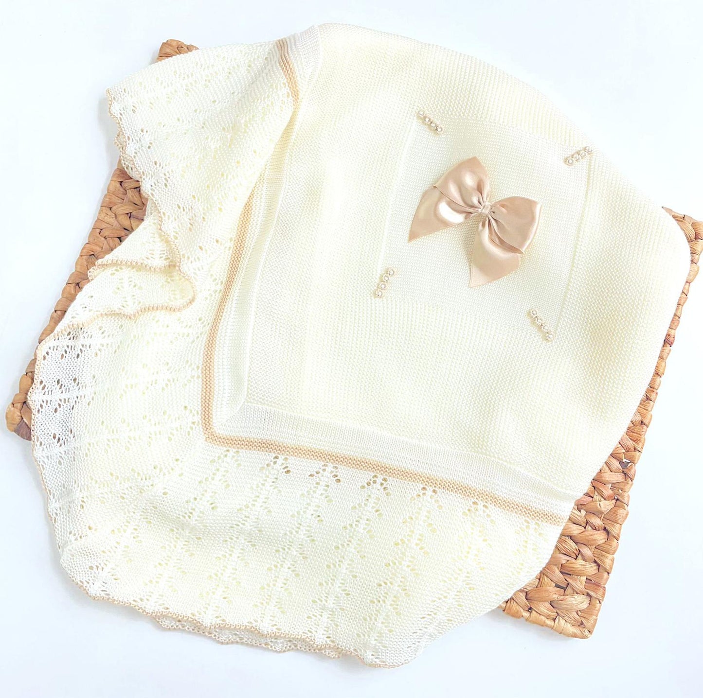 Beige Knitted Blanket