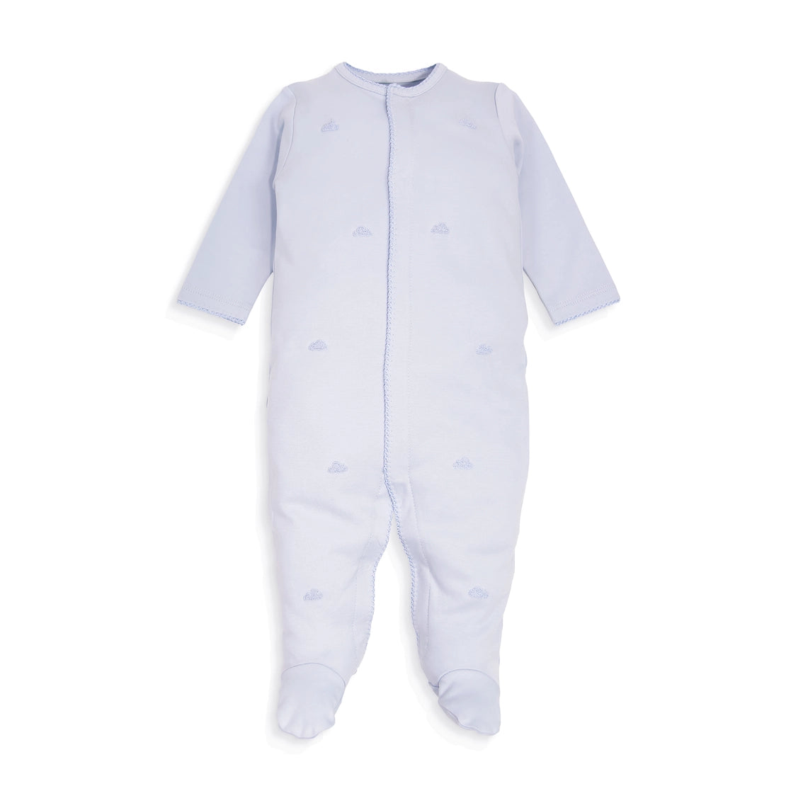 Cozy Blue Clouds Pima Cotton Baby Boy Sleeper Set