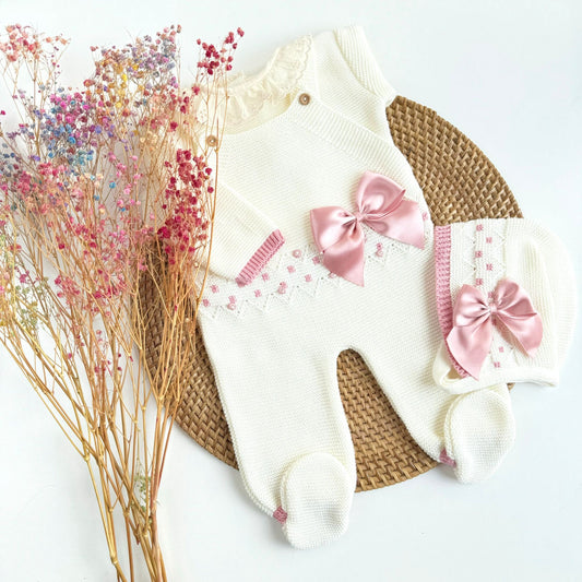 Beige and Mauve Knitted Set