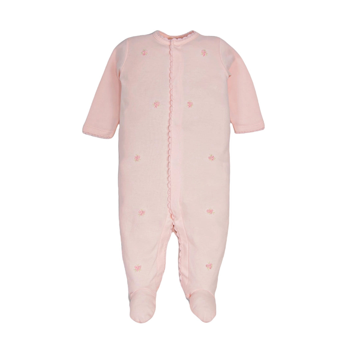 Soft Pink Pima Cotton Baby Girl Sleeper Set