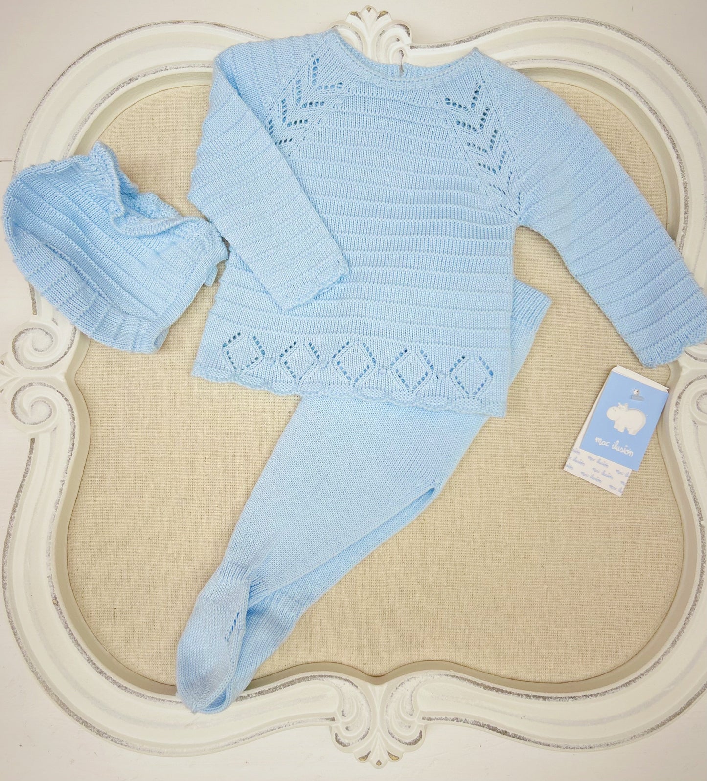 Blue Striped Knitted Set