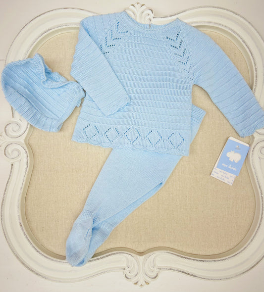 Blue Striped Knitted Set