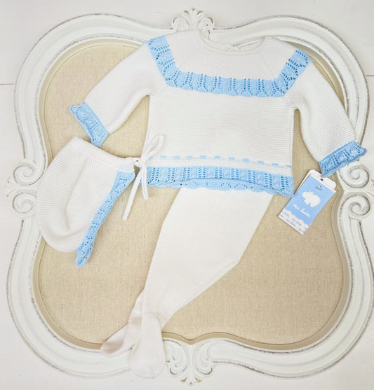 White & Blue Knitted Set
