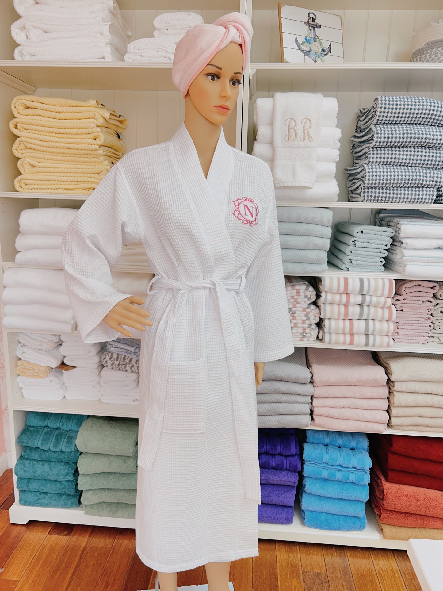 Long Women's Waffle Bathrobe