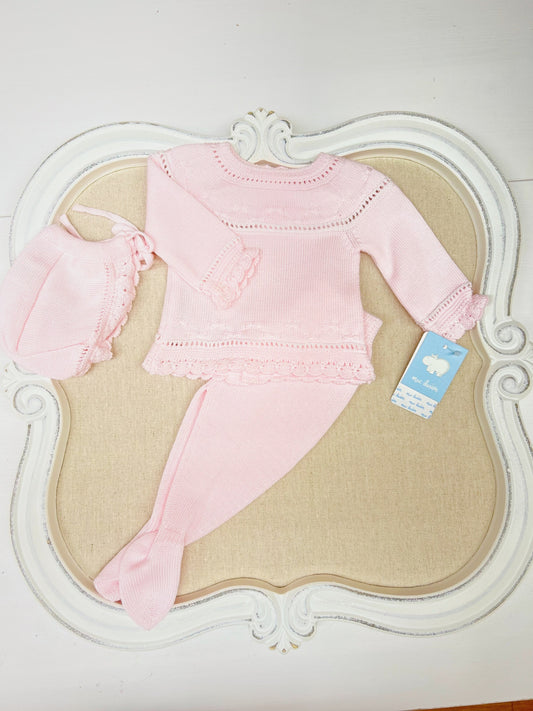 Pink Bows Knitted Set
