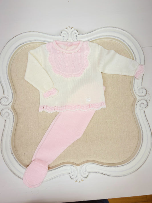 Pink & Beige Knitted Set