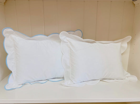 White Wavy Scallop Baby/Boudoir Pillow Shams