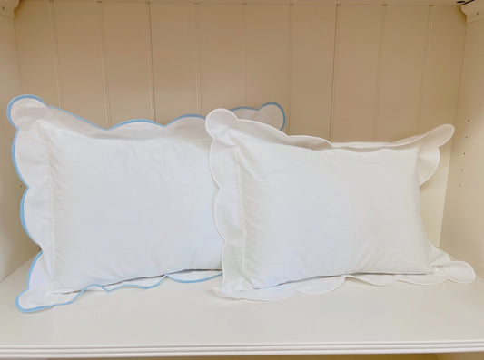 Blue Wavy Scallop Baby/Boudoir Pillow Shams