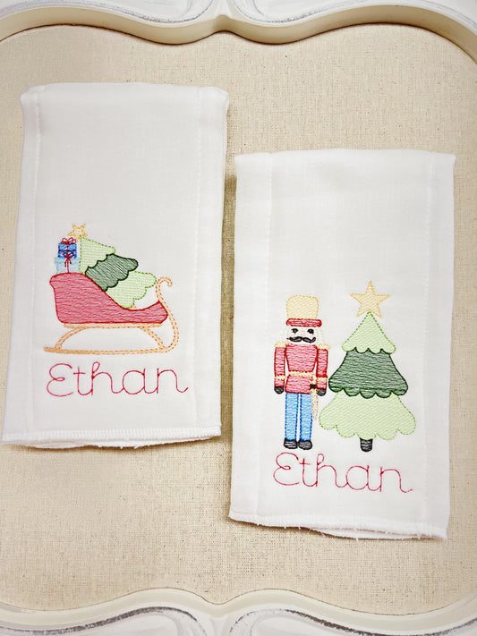 Christmas Burp Cloth Set