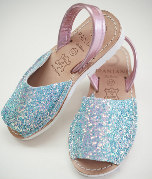 Glitter Blue Menorquinas (Sandals)