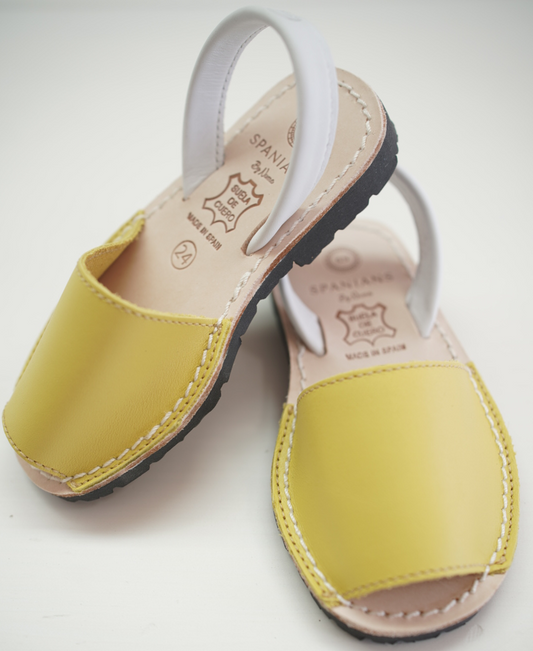 Yellow & White Menorquinas (Sandals)