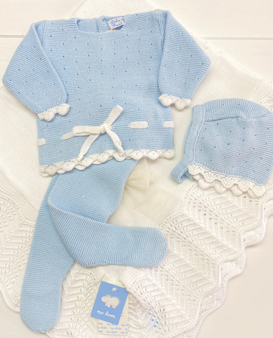 Blue & White knitted set