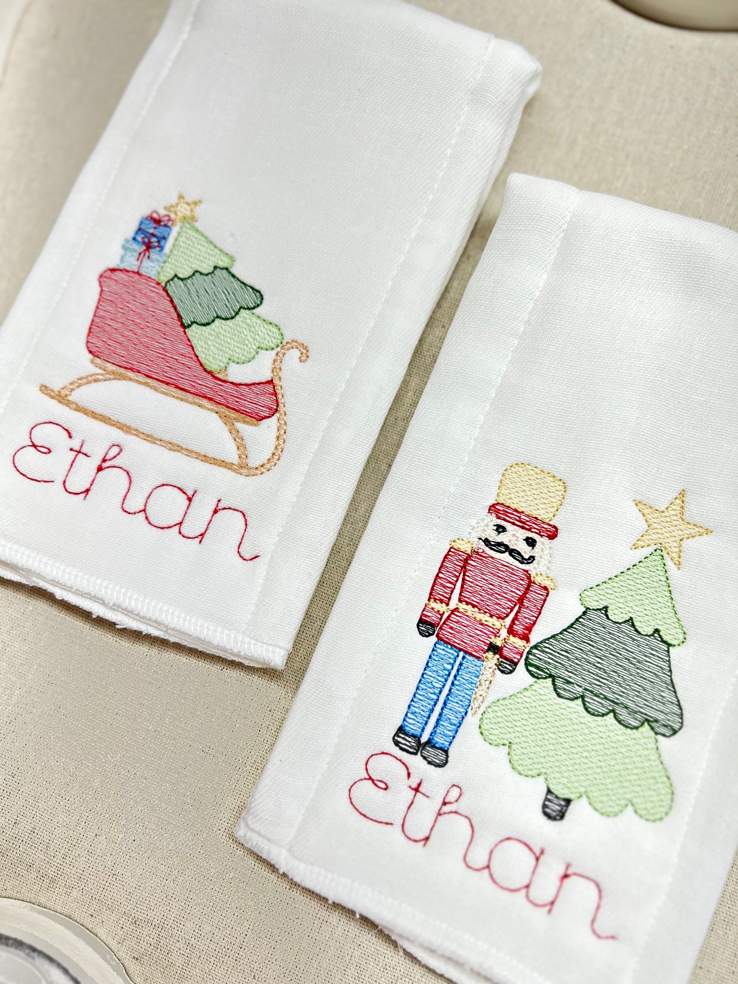 Christmas Burp Cloth Set