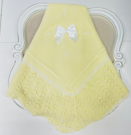Yellow knitted Blanket